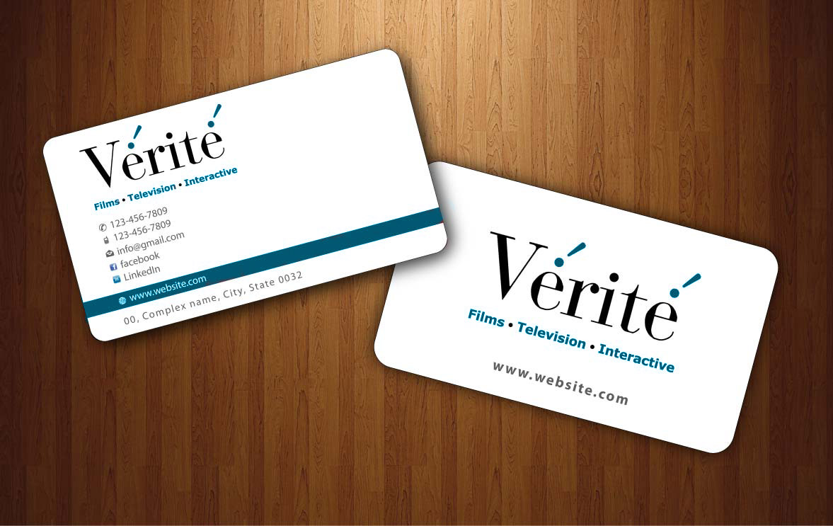 Visitenkarten-Design von Sbss für Vérité Films Inc. | Design #1216981