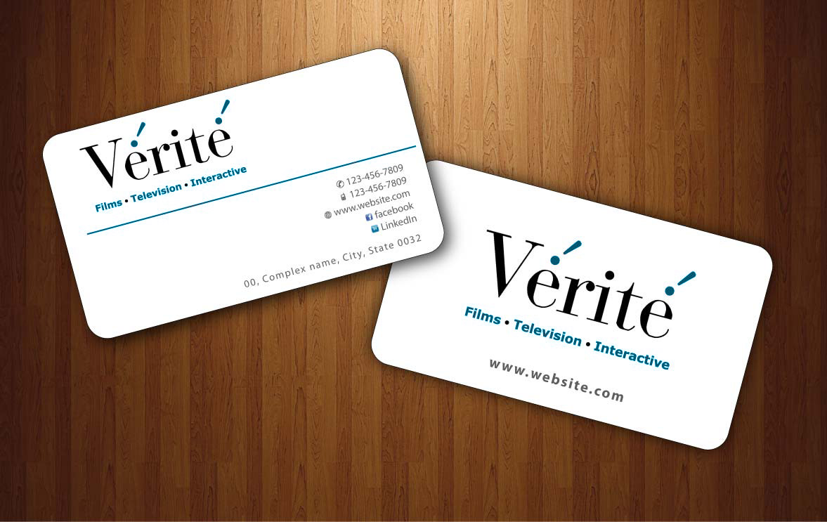 Visitenkarten-Design von Sbss für Vérité Films Inc. | Design #1216989