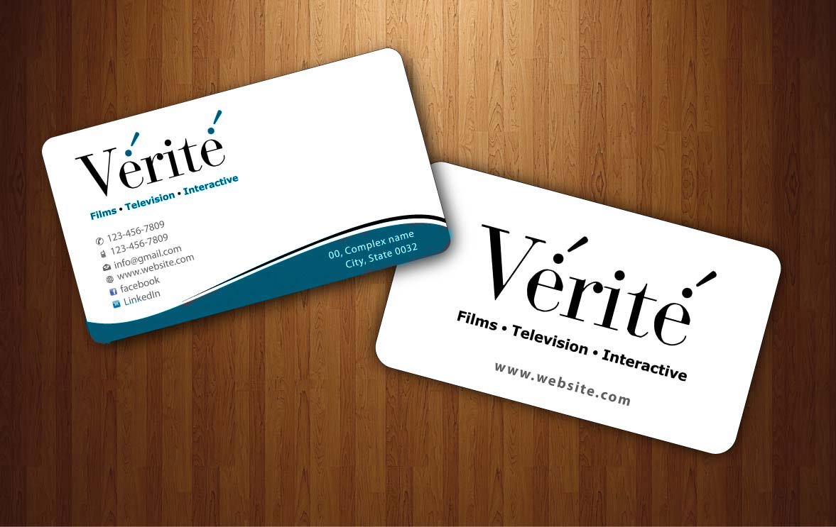 Visitenkarten-Design von Sbss für Vérité Films Inc. | Design #1216995