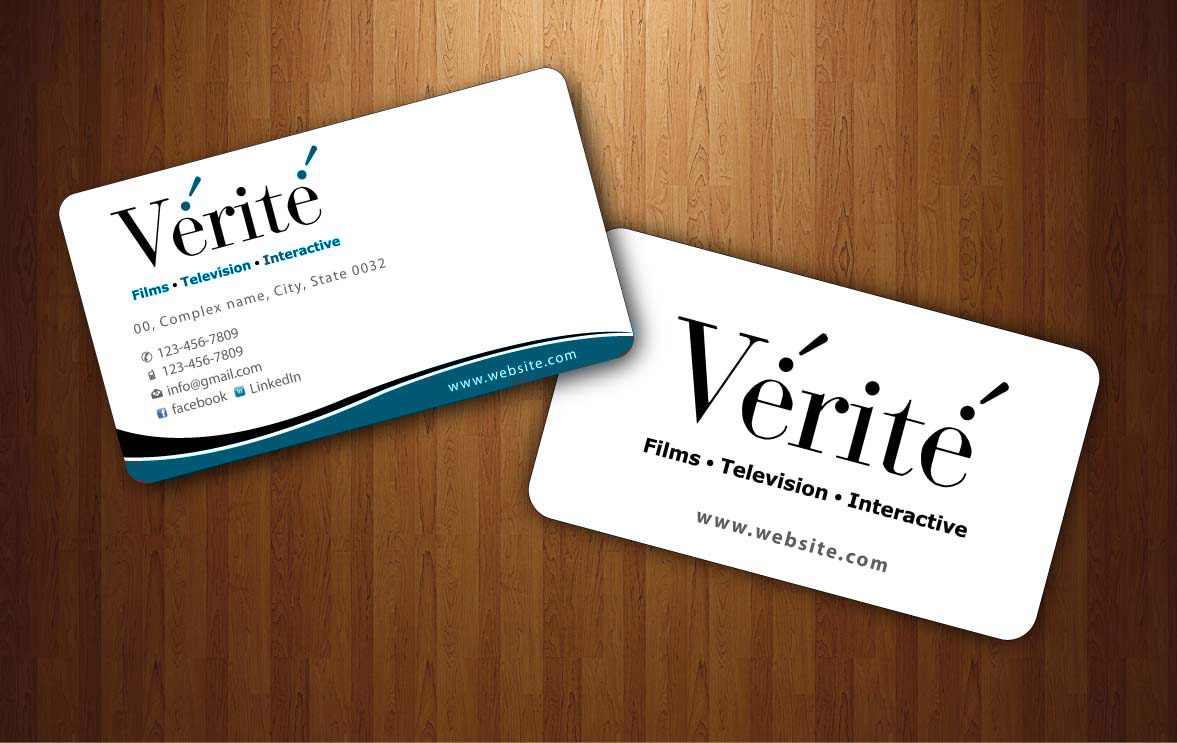Business Card Design by Sbss for Vérité Films Inc. | Design #1216997