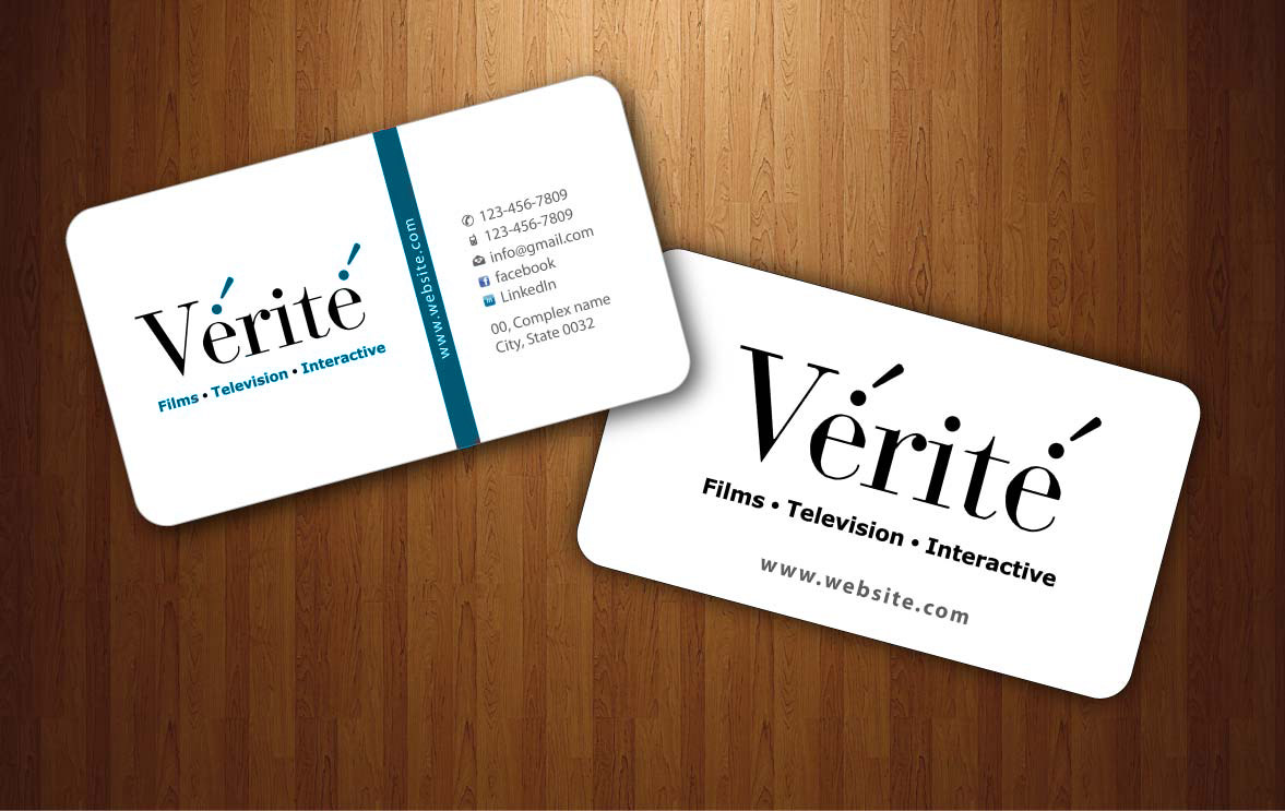 Visitenkarten-Design von Sbss für Vérité Films Inc. | Design #1217002