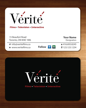 Visitenkarten-Design von Sbss für Vérité Films Inc. | Design: #1217015