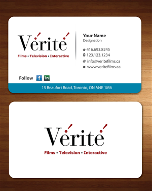Business Card Design by Sbss for Vérité Films Inc. | Design: #1217018