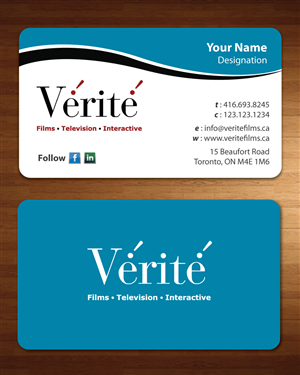 Business Card Design by Sbss for Vérité Films Inc. | Design: #1217026