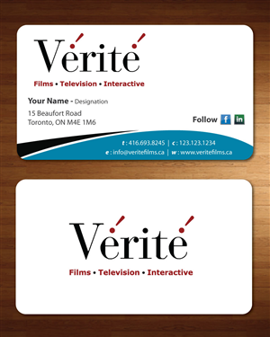 Visitenkarten-Design von Sbss für Vérité Films Inc. | Design: #1217030