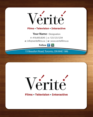 Business Card Design by Sbss for Vérité Films Inc. | Design: #1217032