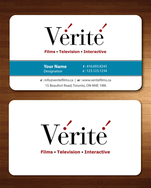 Business Card Design by Sbss for Vérité Films Inc. | Design: #1217033