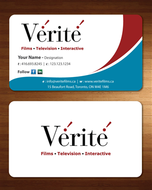Business Card Design by Sbss for Vérité Films Inc. | Design: #1217034