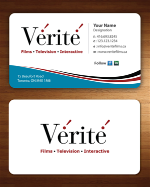 Business Card Design by Sbss for Vérité Films Inc. | Design: #1217041