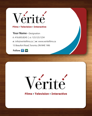 Visitenkarten-Design von Sbss für Vérité Films Inc. | Design: #1217043