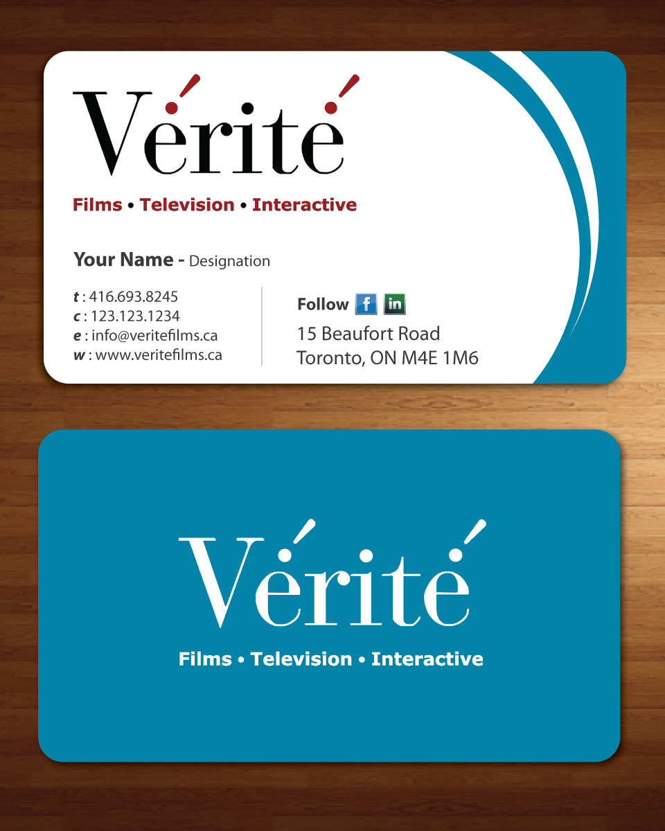 Business Card Design by Sbss for Vérité Films Inc. | Design #1217047