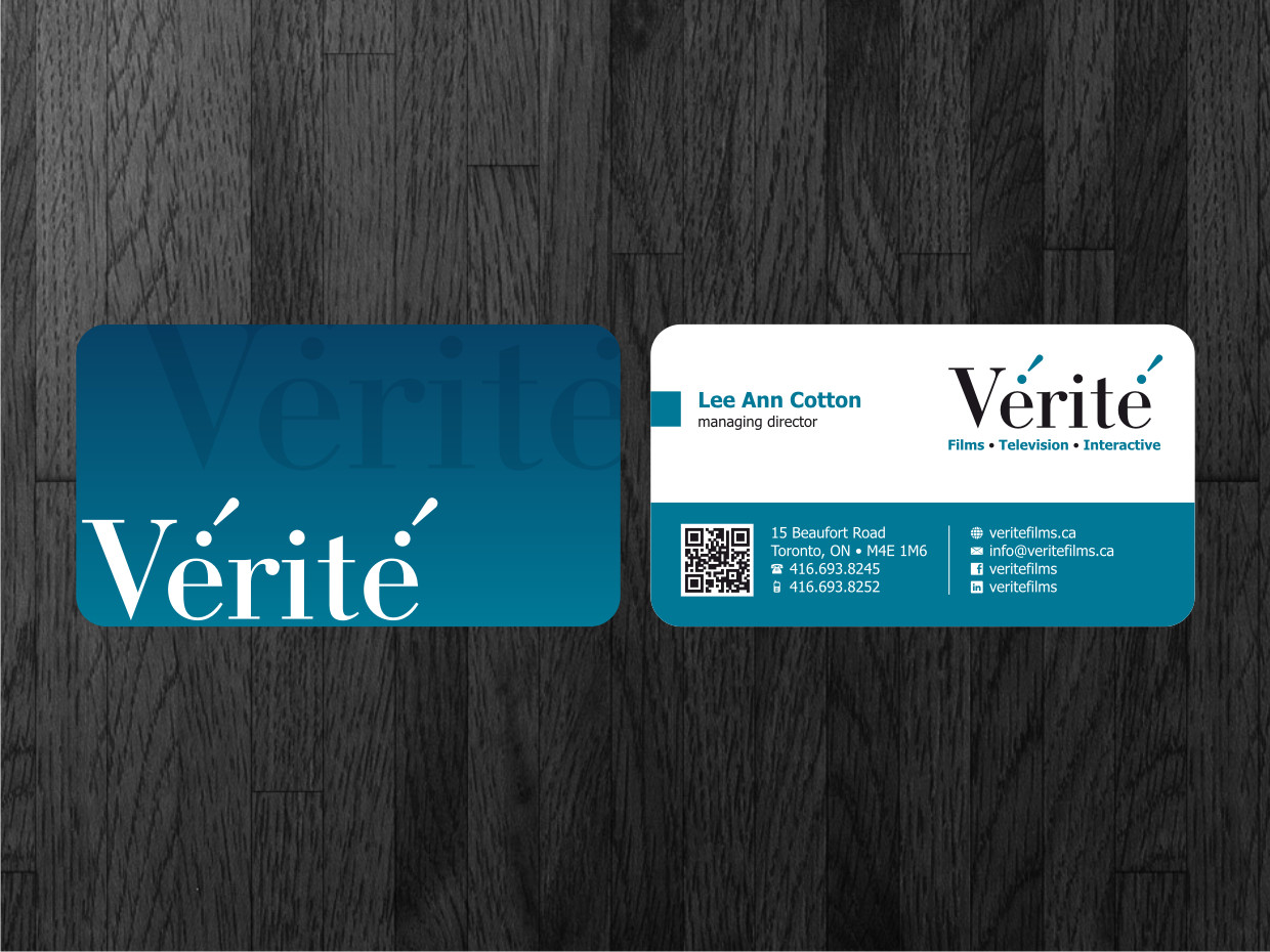 Design de Carte de Visite par Atvento Graphics pour Vérité Films Inc. | Design #1214465
