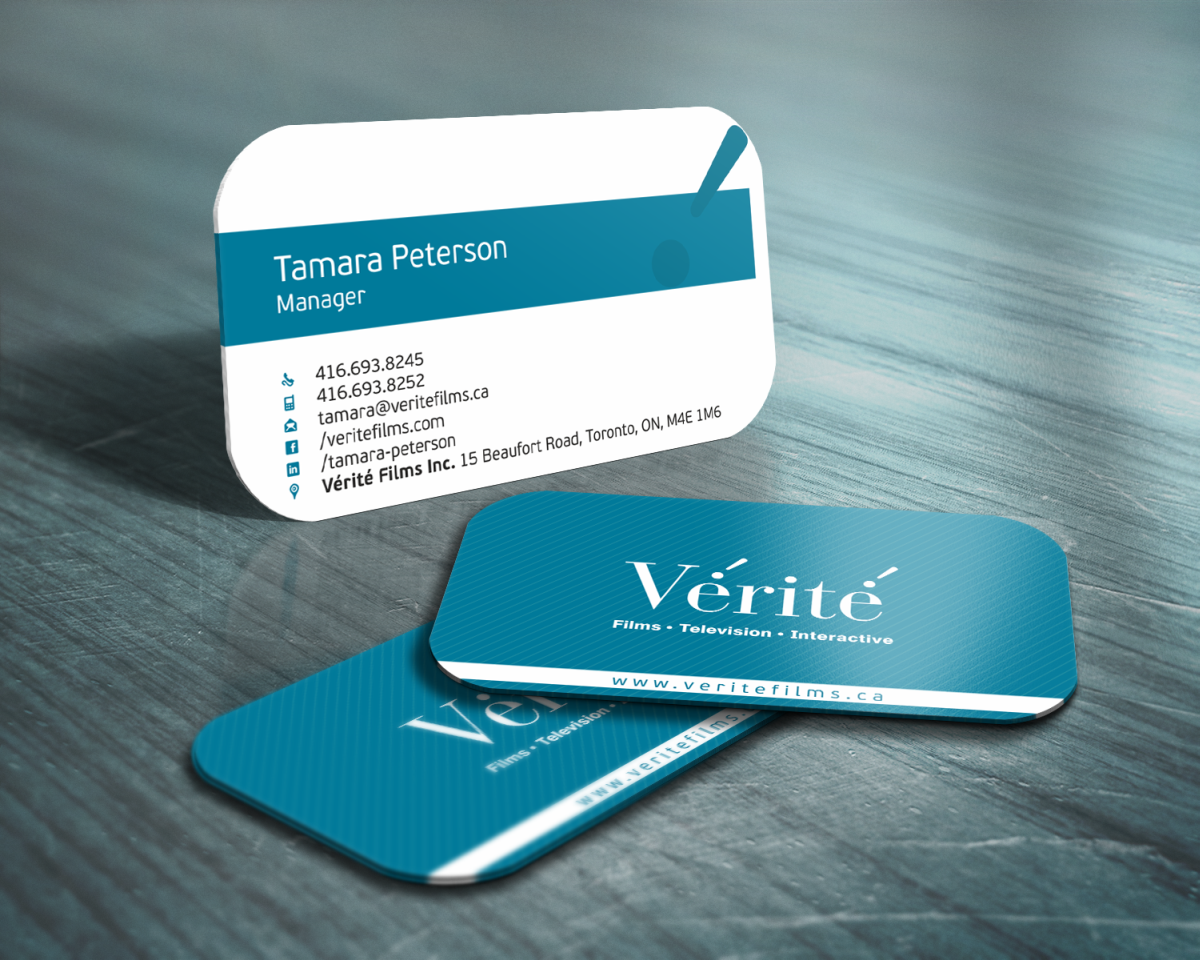 Business Card Design by HYPdesign for Vérité Films Inc. | Design #1208005