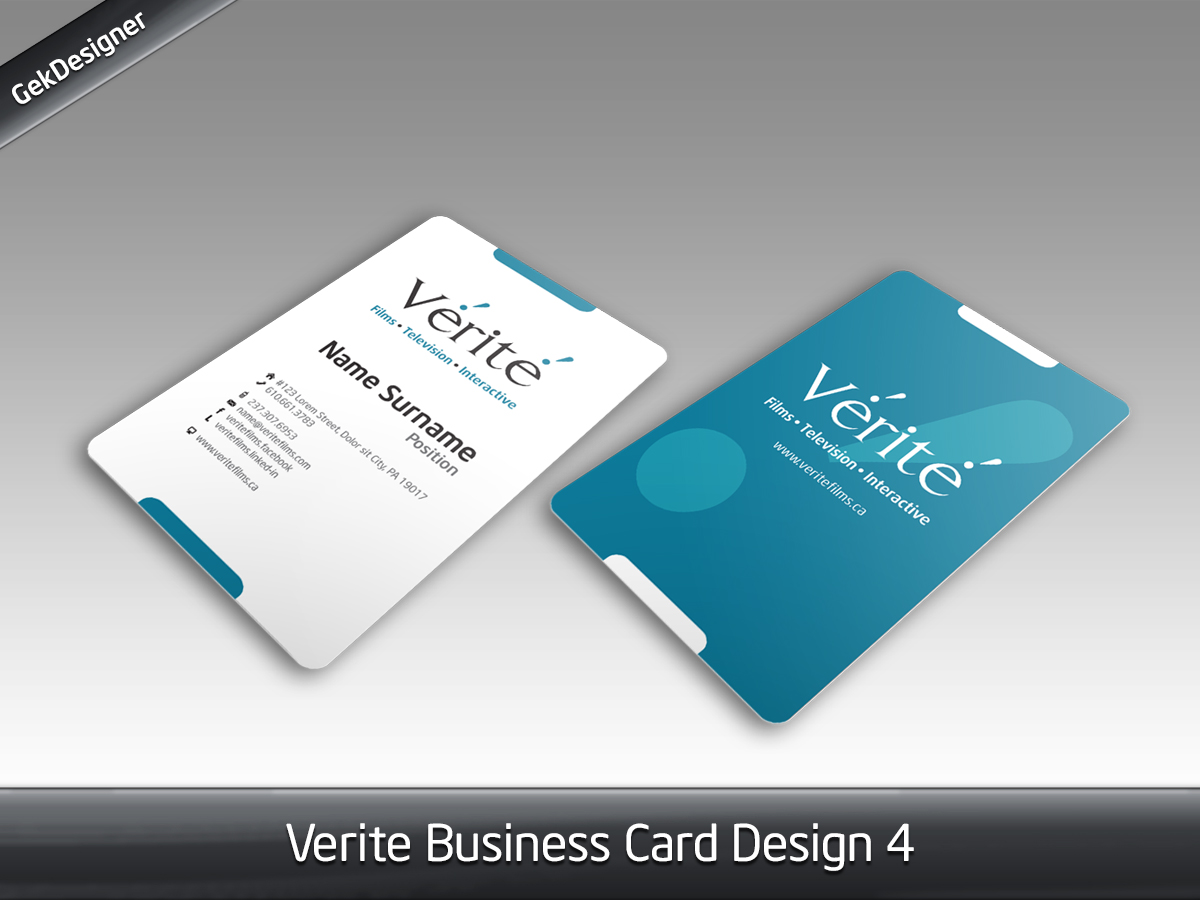 Business Card Design by gekgrfx for Vérité Films Inc. | Design #1245151