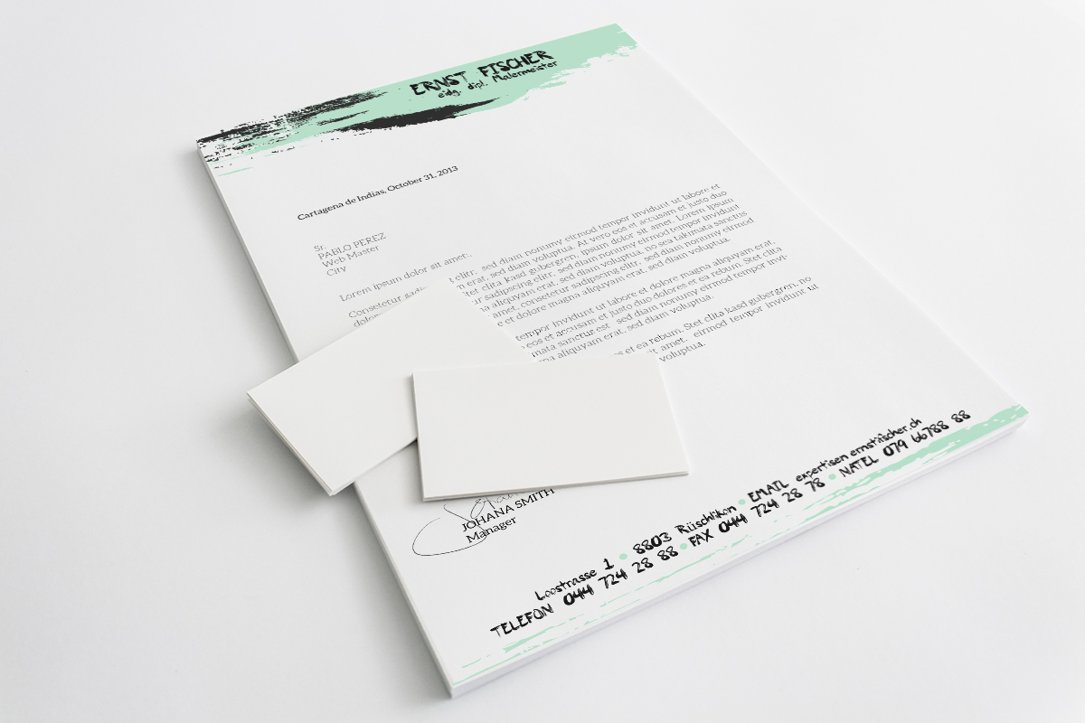 Letterhead Design by Cyanide Design for Ernst Fischer Malergeschäft AG | Design #4332449