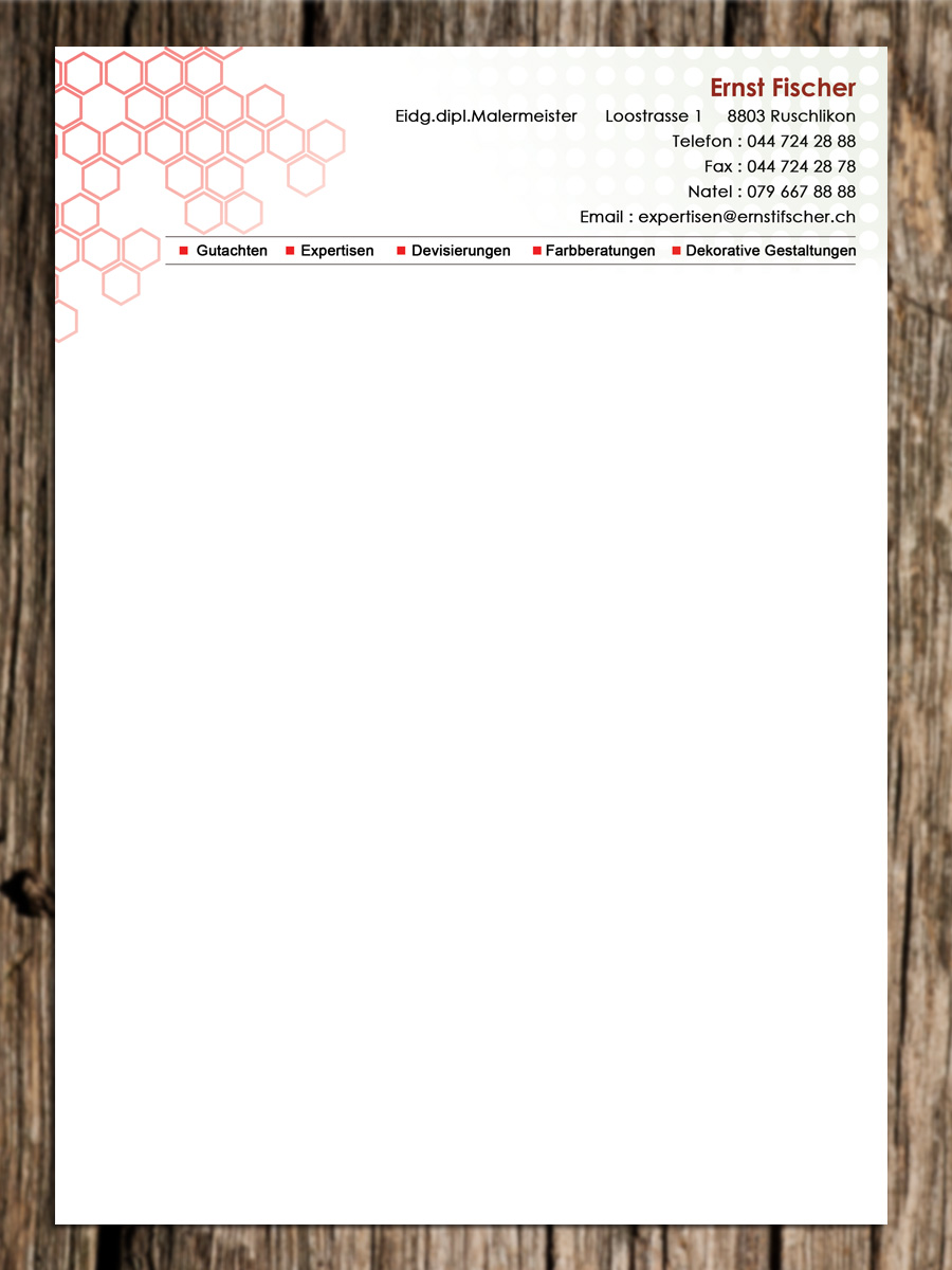 Letterhead Design by Sandaruwan for Ernst Fischer Malergeschäft AG | Design #4384932