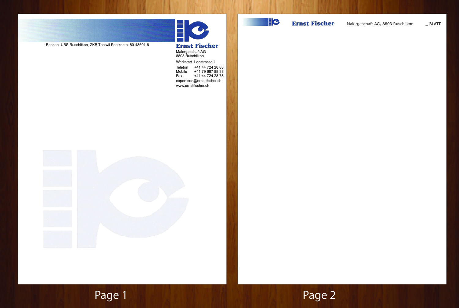 Letterhead Design by harmi_199 for Ernst Fischer Malergeschäft AG | Design #4304705