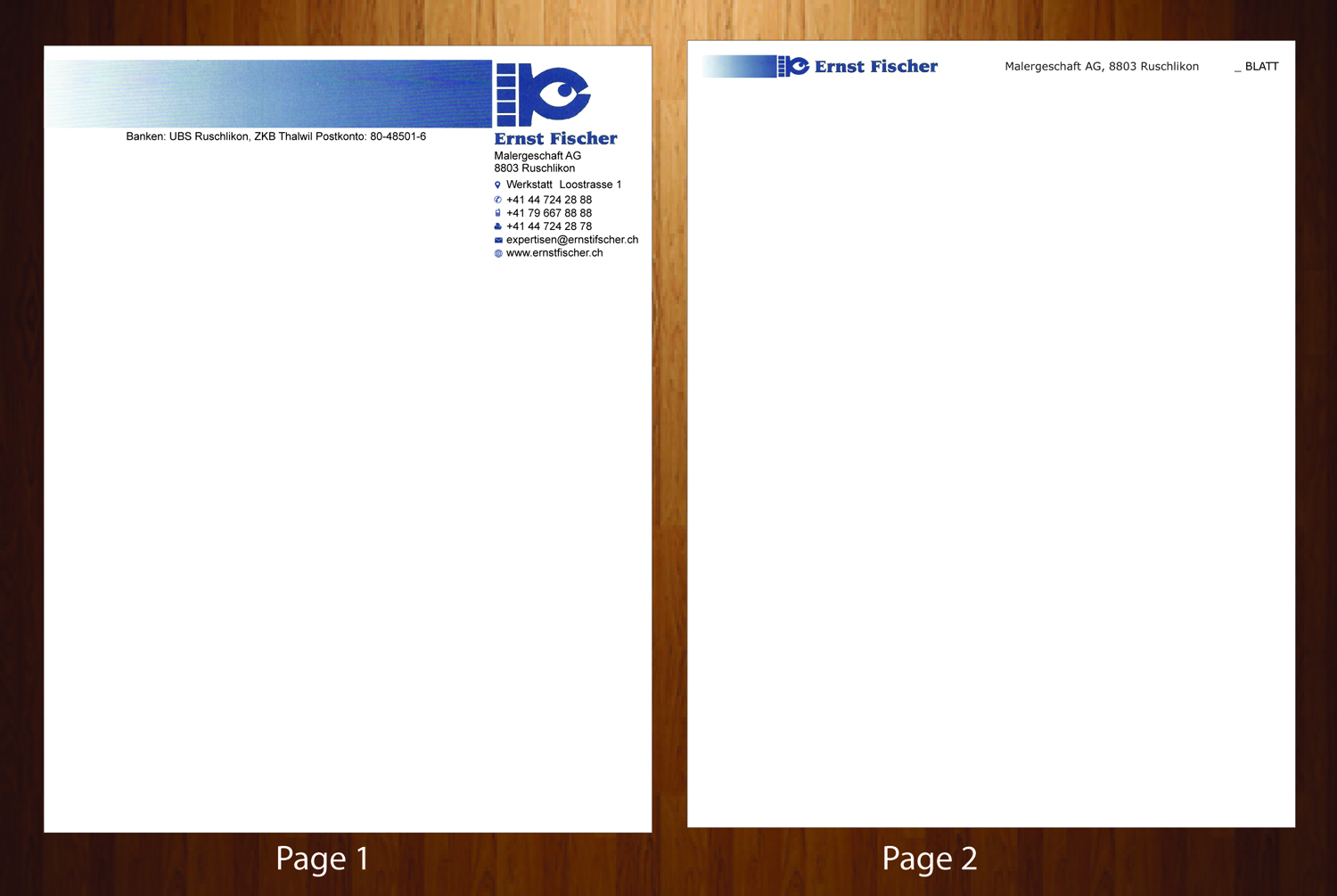 Letterhead Design by harmi_199 for Ernst Fischer Malergeschäft AG | Design #4304708