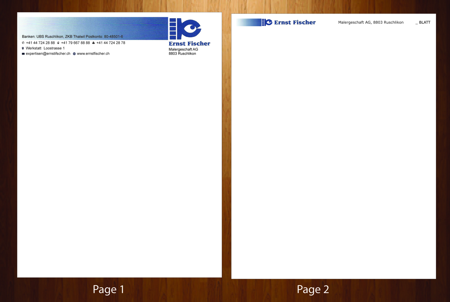 Letterhead Design by harmi_199 for Ernst Fischer Malergeschäft AG | Design #4304712