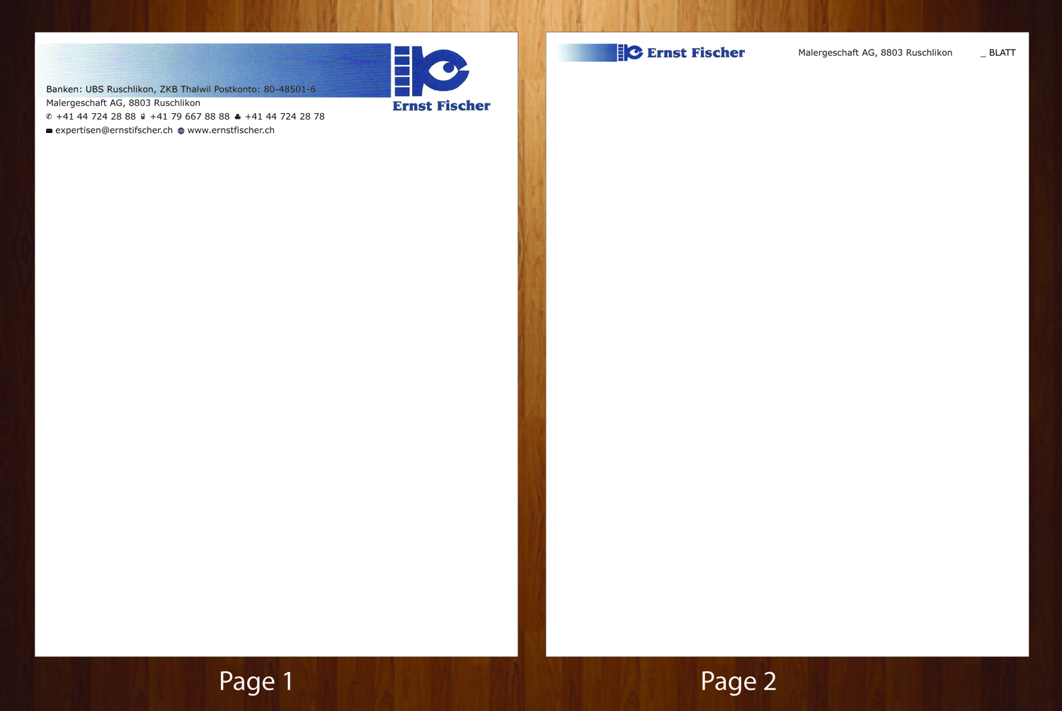 Diseño de Membrete por harmi_199 para Ernst Fischer Malergeschäft AG | Diseño #4304714