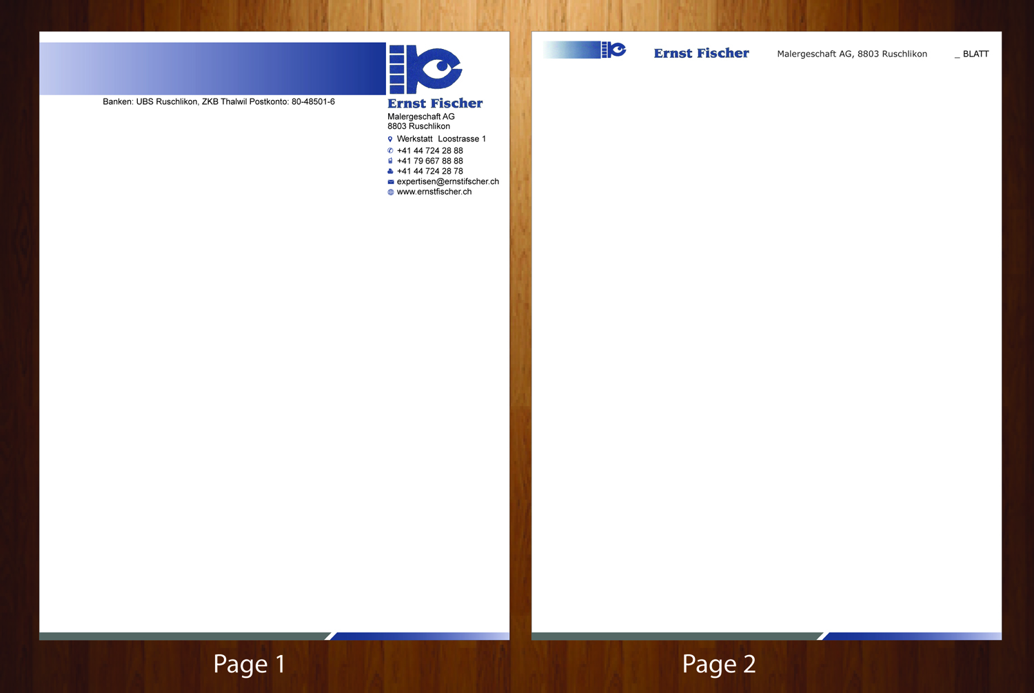 Letterhead Design by HarmiDesigning for Ernst Fischer Malergeschäft AG | Design #4304729