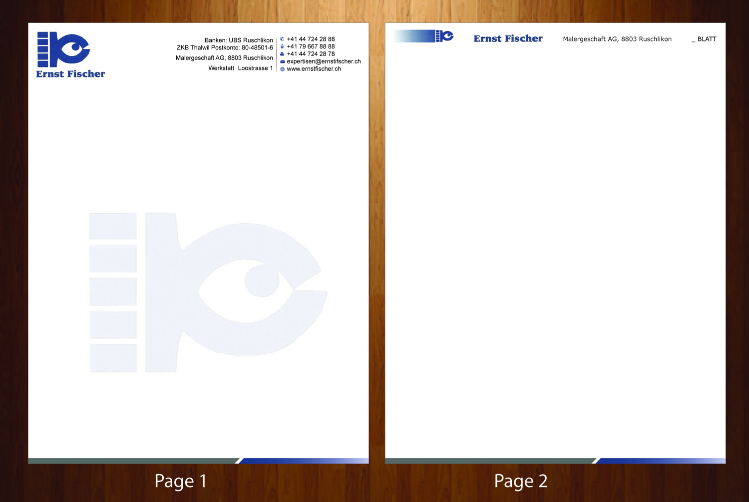 Letterhead Design by harmi_199 for Ernst Fischer Malergeschäft AG | Design #4304733