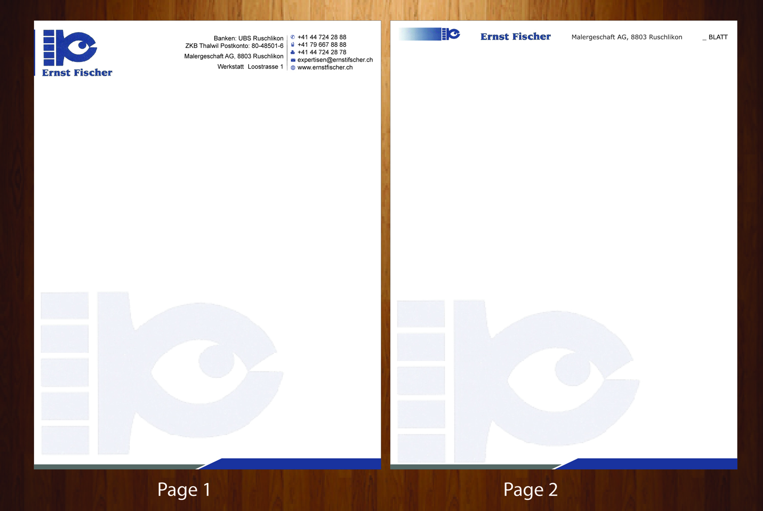 Letterhead Design by harmi_199 for Ernst Fischer Malergeschäft AG | Design #4304741