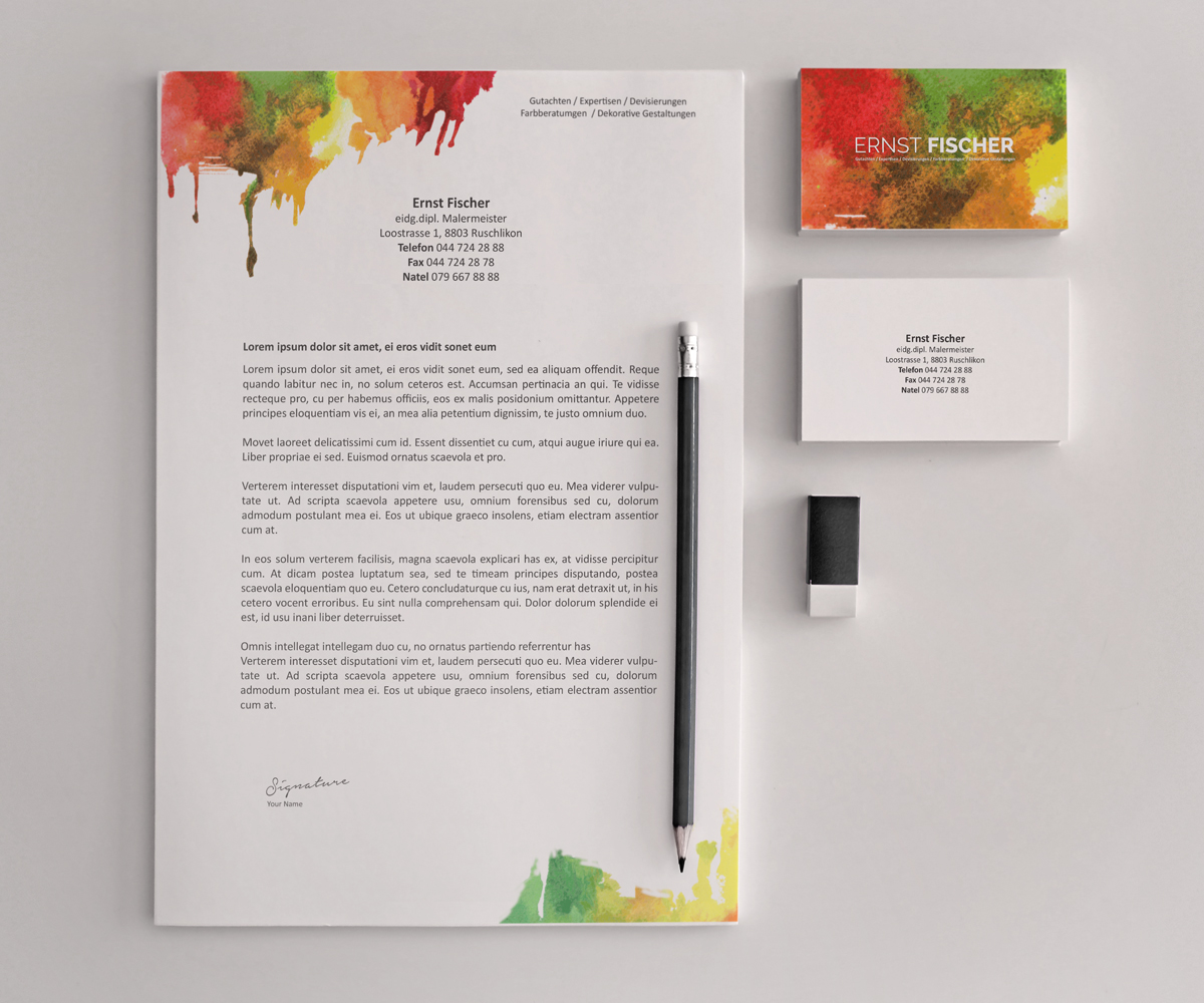 Letterhead Design by Creative Youngers for Ernst Fischer Malergeschäft AG | Design #4312982