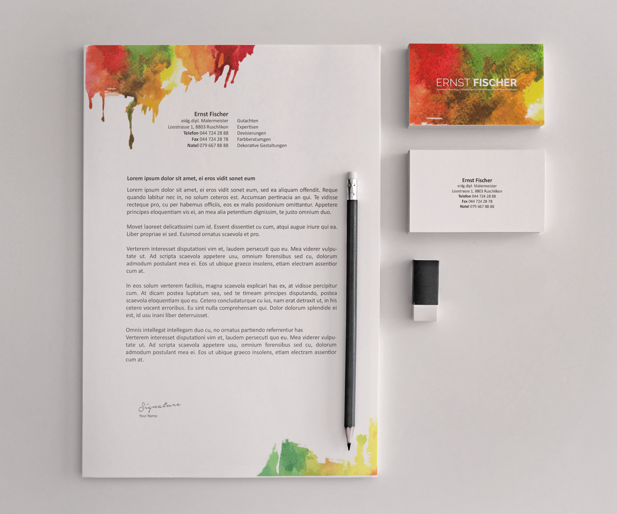 Letterhead Design by Creative Youngers for Ernst Fischer Malergeschäft AG | Design #4312986