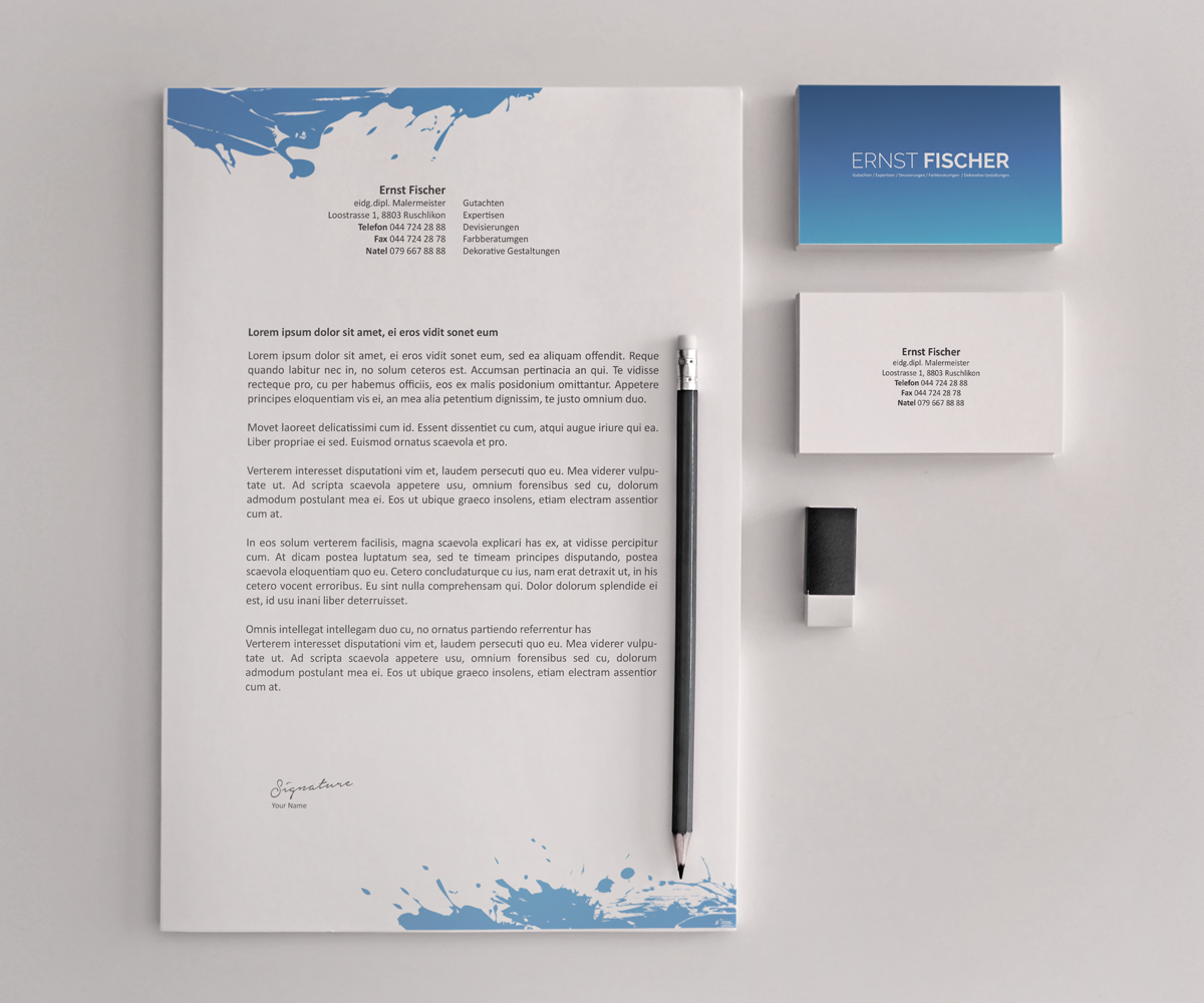 Letterhead Design by Creative Youngers for Ernst Fischer Malergeschäft AG | Design #4312988