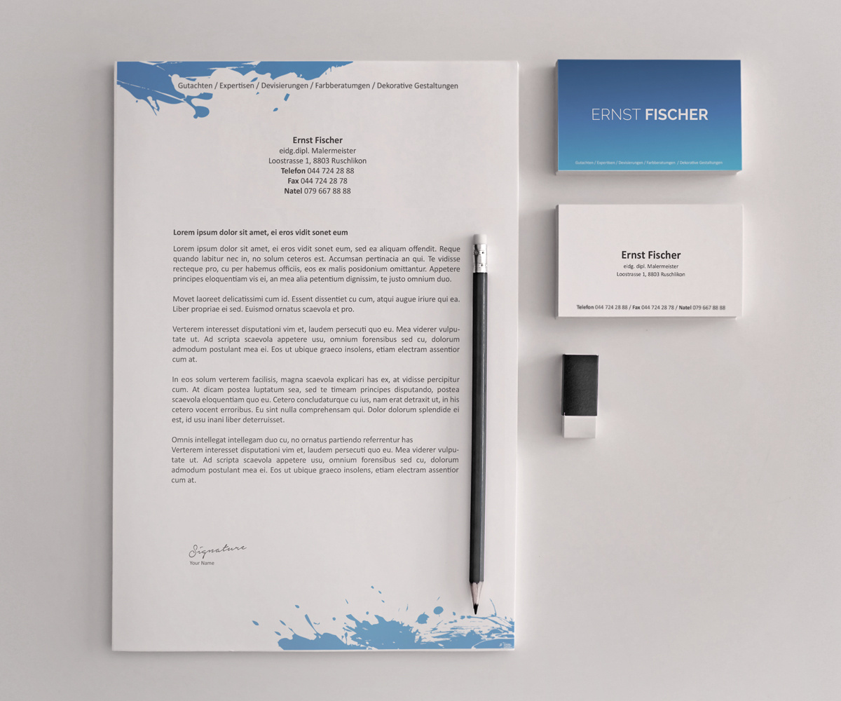 Letterhead Design by Creative Youngers for Ernst Fischer Malergeschäft AG | Design #4312989