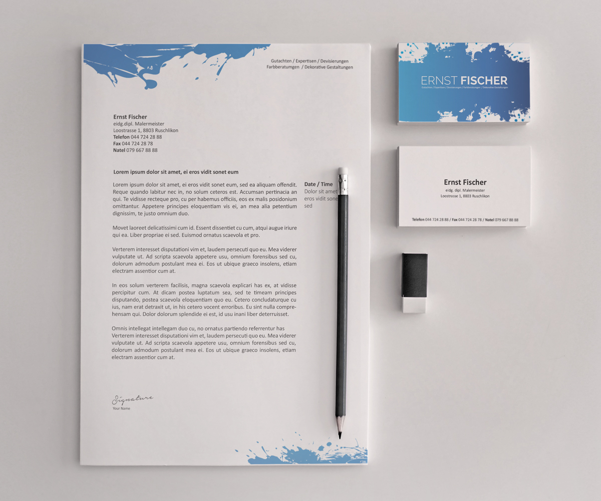 Diseño de Membrete por Creative Youngers para Ernst Fischer Malergeschäft AG | Diseño #4312990