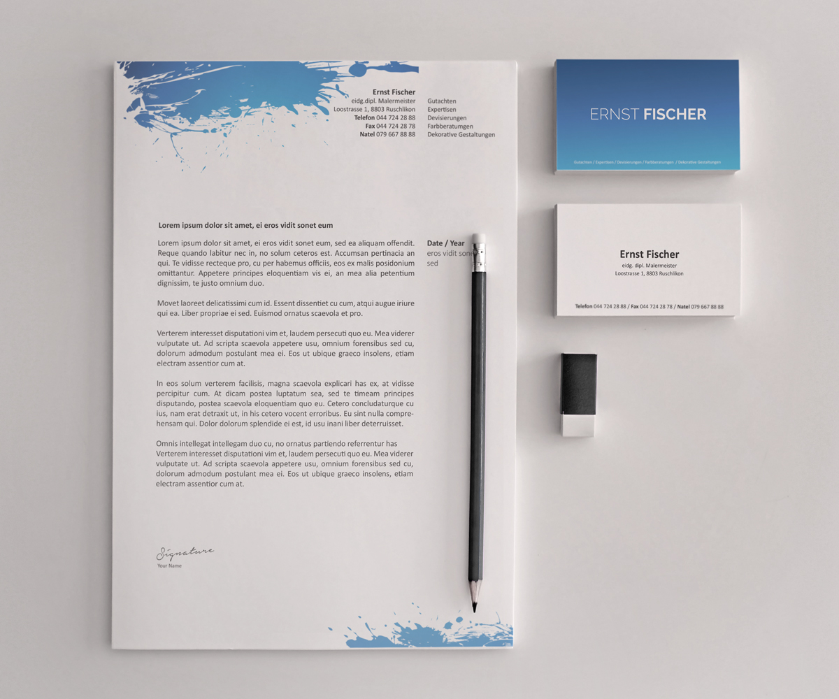 Letterhead Design by Creative Youngers for Ernst Fischer Malergeschäft AG | Design #4312993