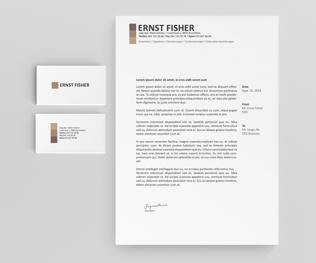 Letterhead Design by Creative Youngers for Ernst Fischer Malergeschäft AG | Design #4334783