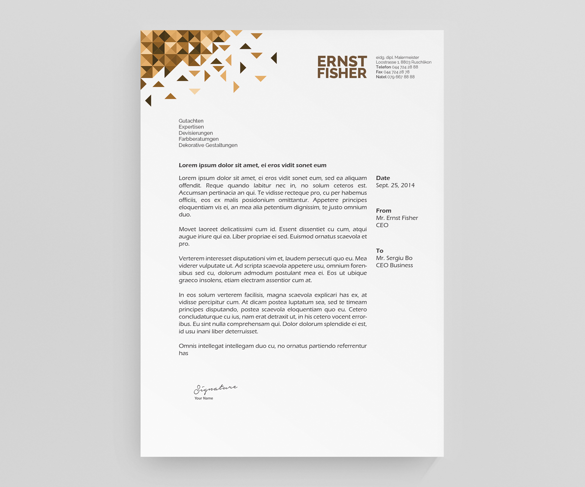Letterhead Design by Creative Youngers for Ernst Fischer Malergeschäft AG | Design #4352117