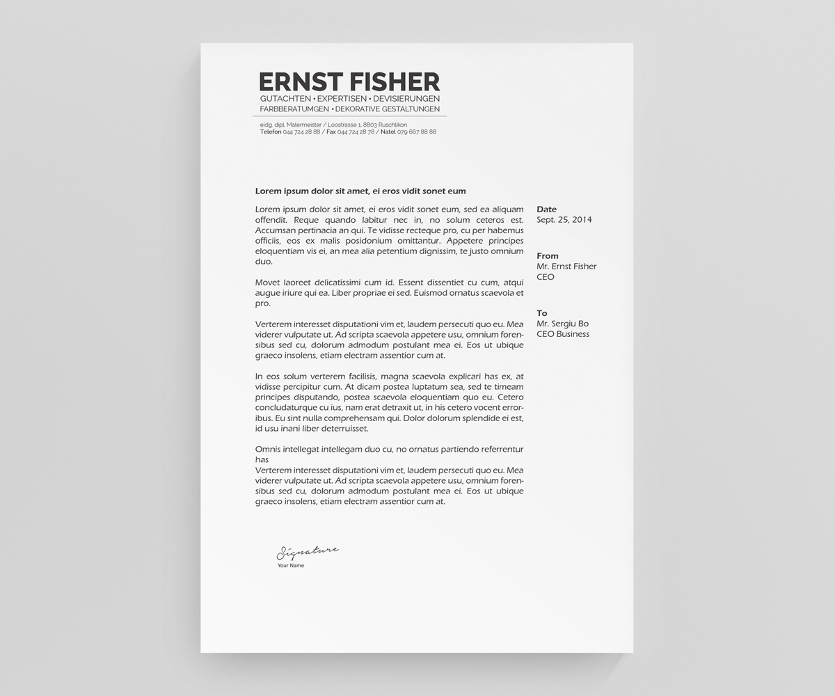 Letterhead Design by Creative Youngers for Ernst Fischer Malergeschäft AG | Design #4352120