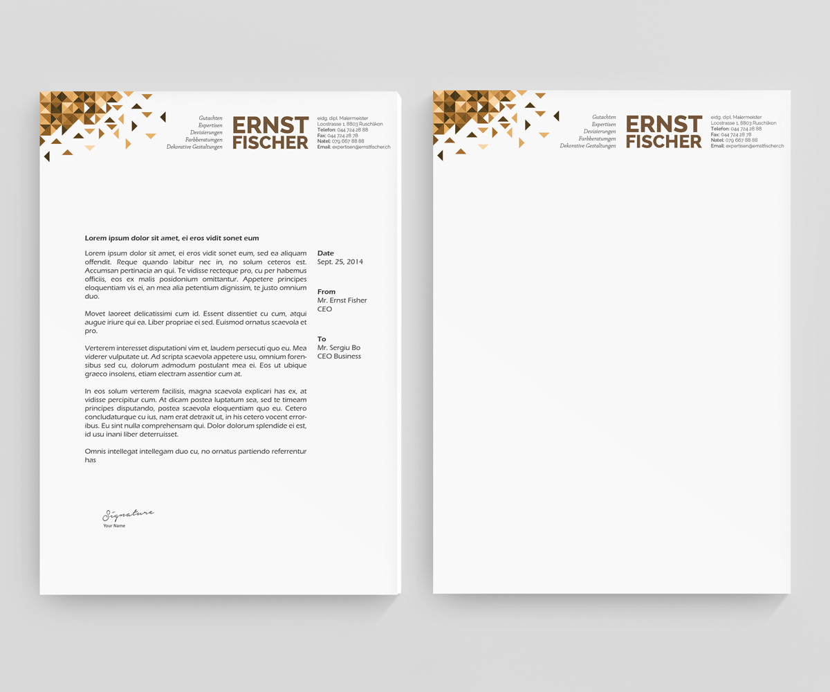 Letterhead Design by Creative Youngers for Ernst Fischer Malergeschäft AG | Design #4386683