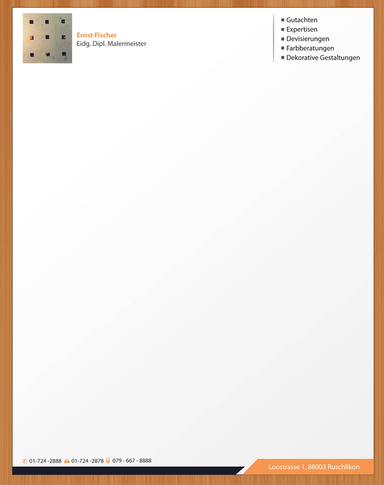 Diseño de Membrete por Sbss para Ernst Fischer Malergeschäft AG | Diseño #4271784