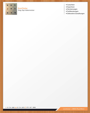 Letterhead Design by Sbss for Ernst Fischer Malergeschäft AG | Design: #4271784