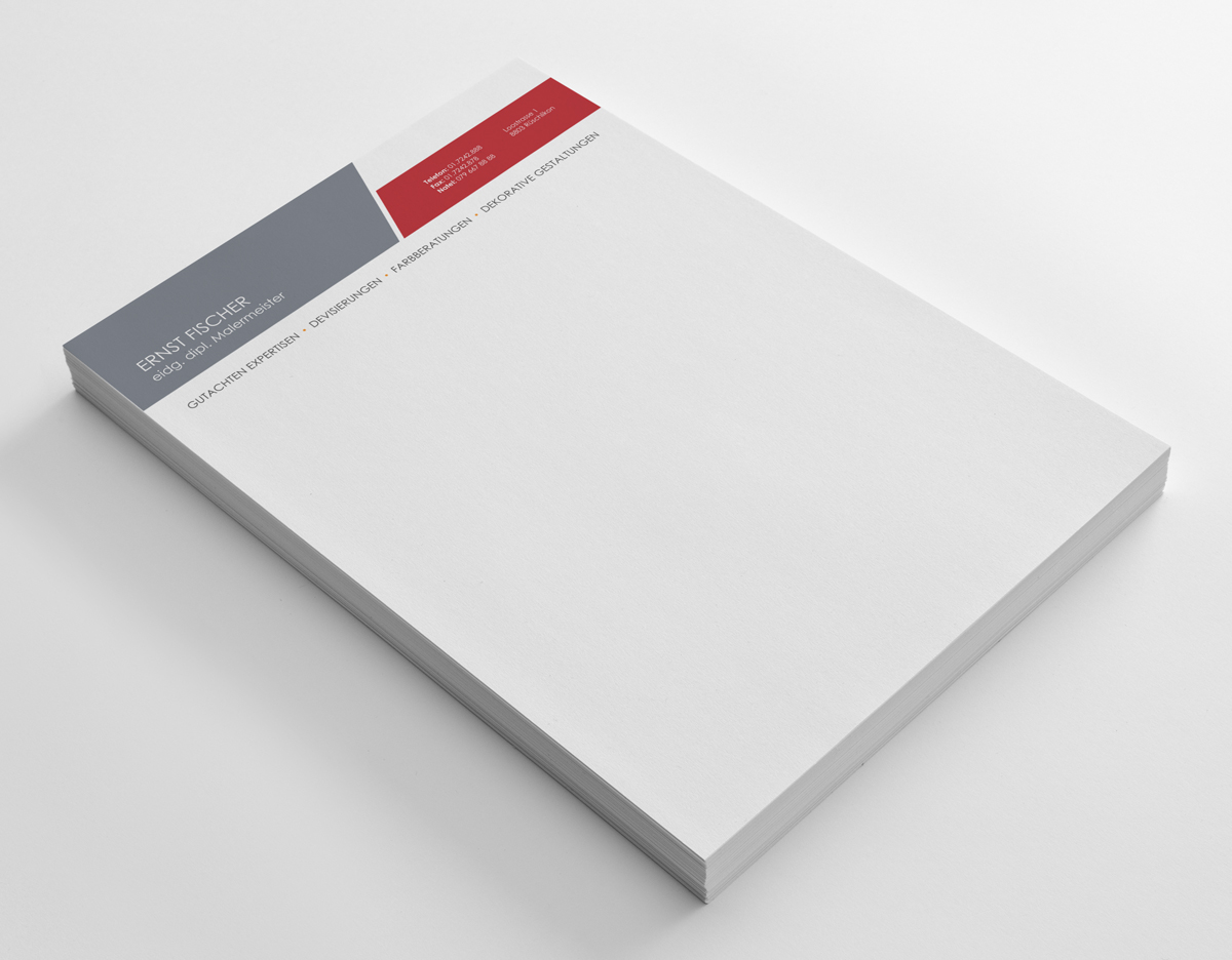 Letterhead Design by logodentity for Ernst Fischer Malergeschäft AG | Design #4275143