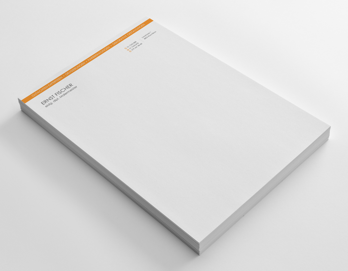 Letterhead Design by logodentity for Ernst Fischer Malergeschäft AG | Design #4275147