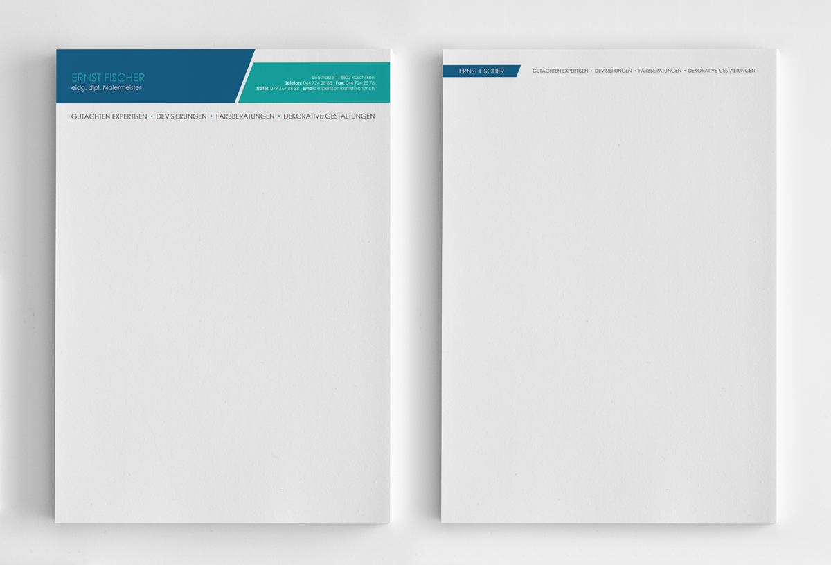 Letterhead Design by logodentity for Ernst Fischer Malergeschäft AG | Design #4295712