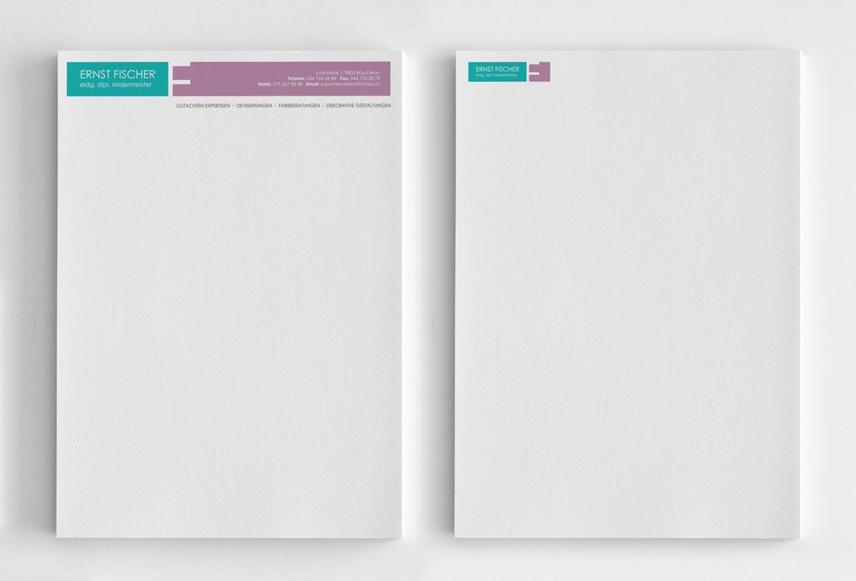 Letterhead Design by logodentity for Ernst Fischer Malergeschäft AG | Design #4295845