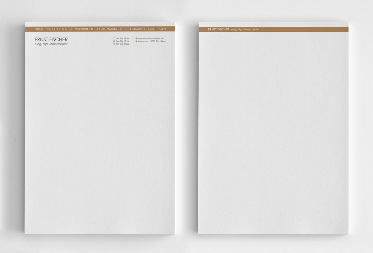 Letterhead Design by logodentity for Ernst Fischer Malergeschäft AG | Design #4299657