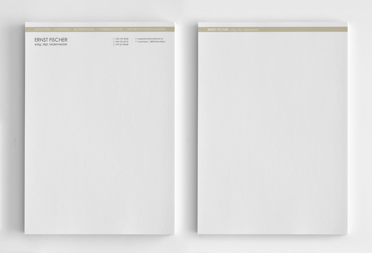 Letterhead Design by logodentity for Ernst Fischer Malergeschäft AG | Design #4302451