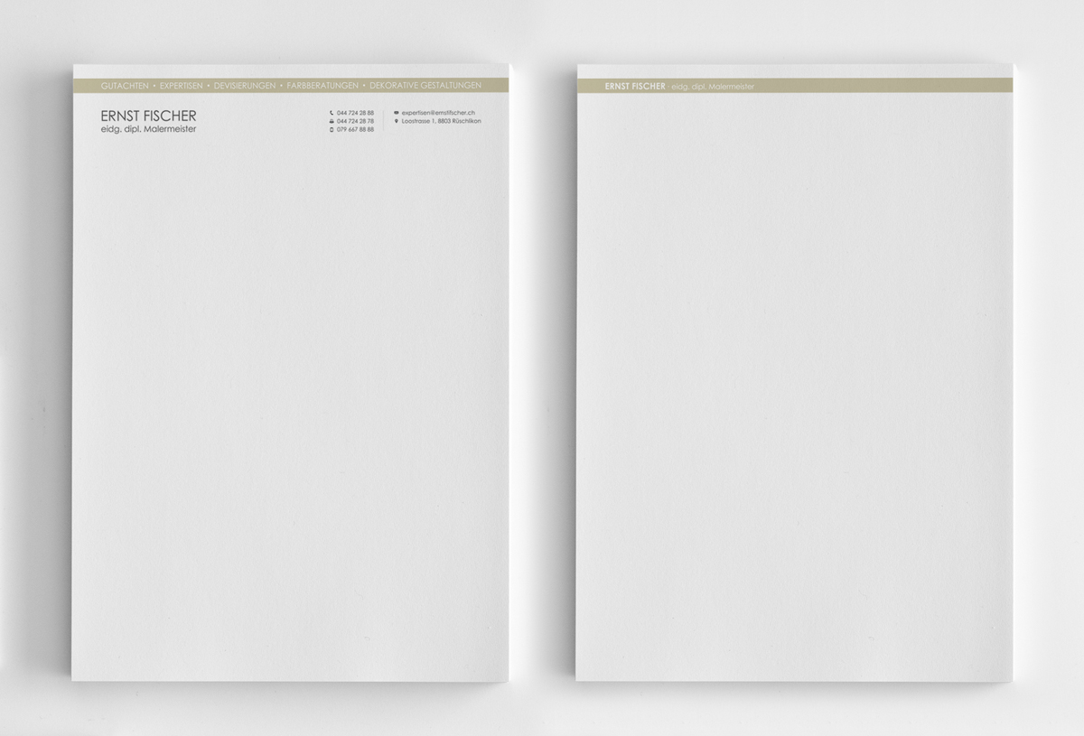 Letterhead Design by logodentity for Ernst Fischer Malergeschäft AG | Design #4302457
