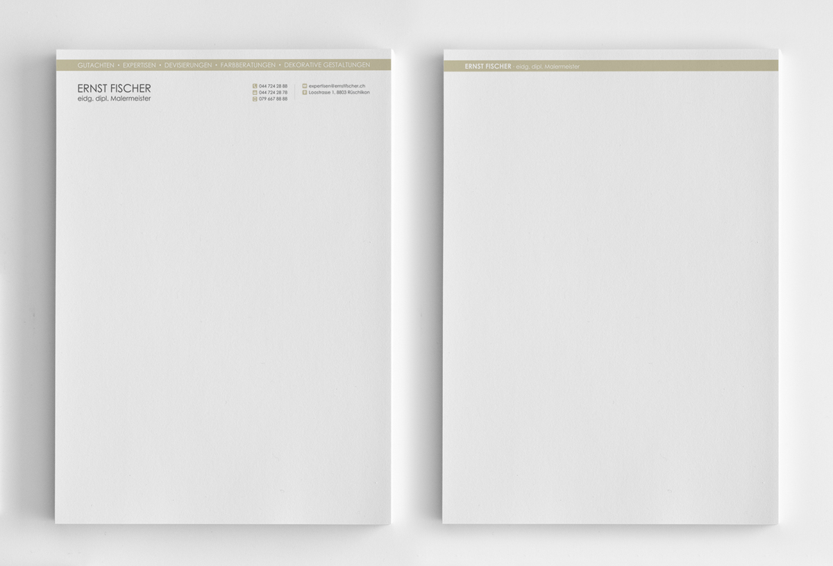 Diseño de Membrete por logodentity para Ernst Fischer Malergeschäft AG | Diseño #4302465