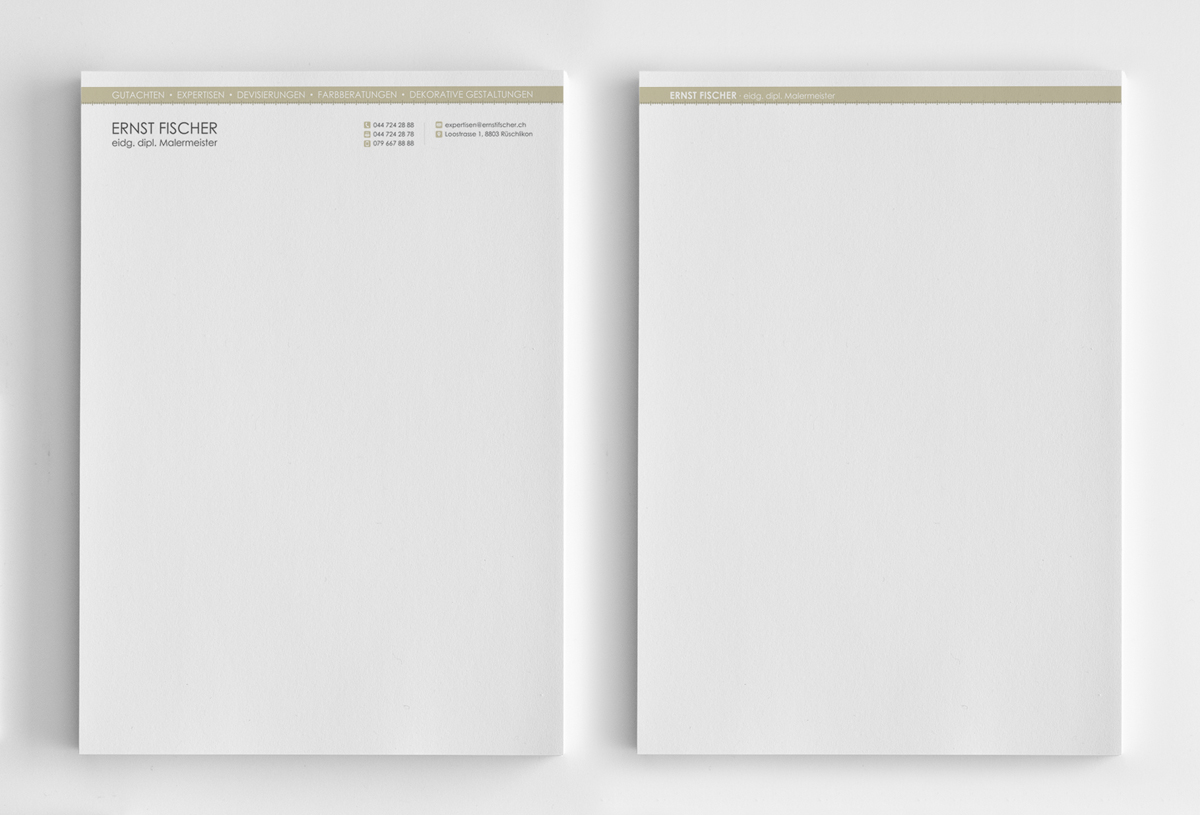 Letterhead Design by logodentity for Ernst Fischer Malergeschäft AG | Design #4394608