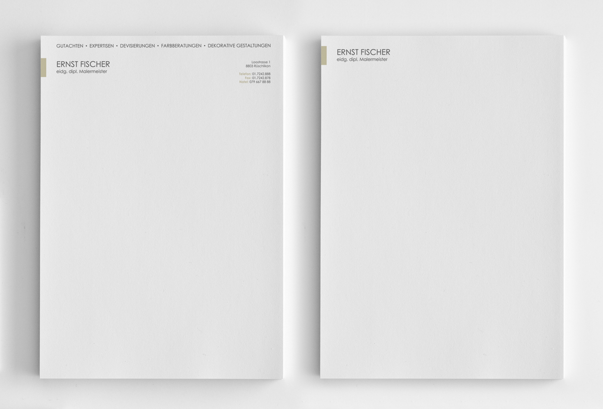 Letterhead Design by logodentity for Ernst Fischer Malergeschäft AG | Design: #4401025