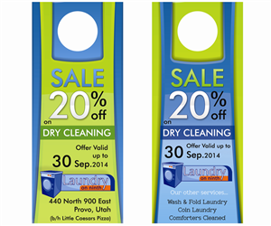 Door Hanger for 20% off on dry cleaning | Diseño Gráfico por Akshar Shailesh